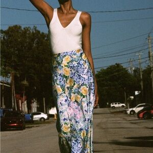 Zara Satin effect skirt floral